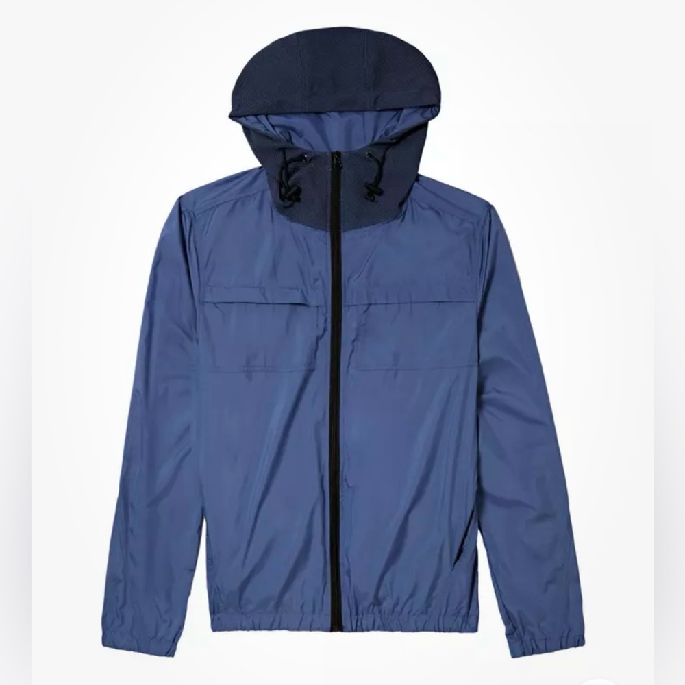 Vince Camuto Mesh Hooded Windbreaker Jacket in Dark Denim Men's Size Large